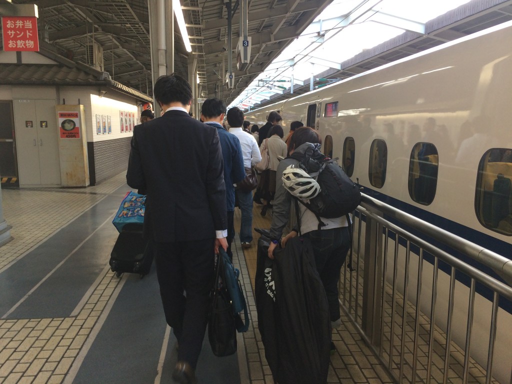 新幹線,ロードバイク,輪行